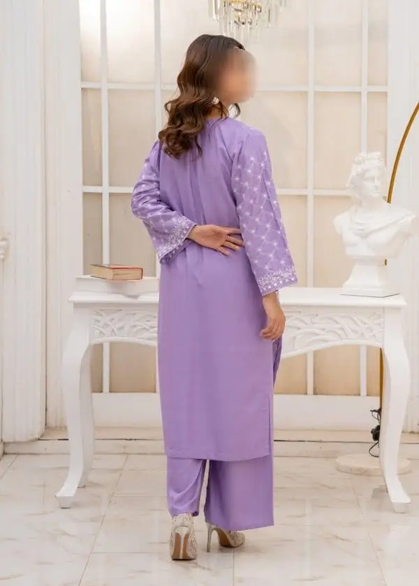 2 Pcs Women's Unstitched Embroidered Suit