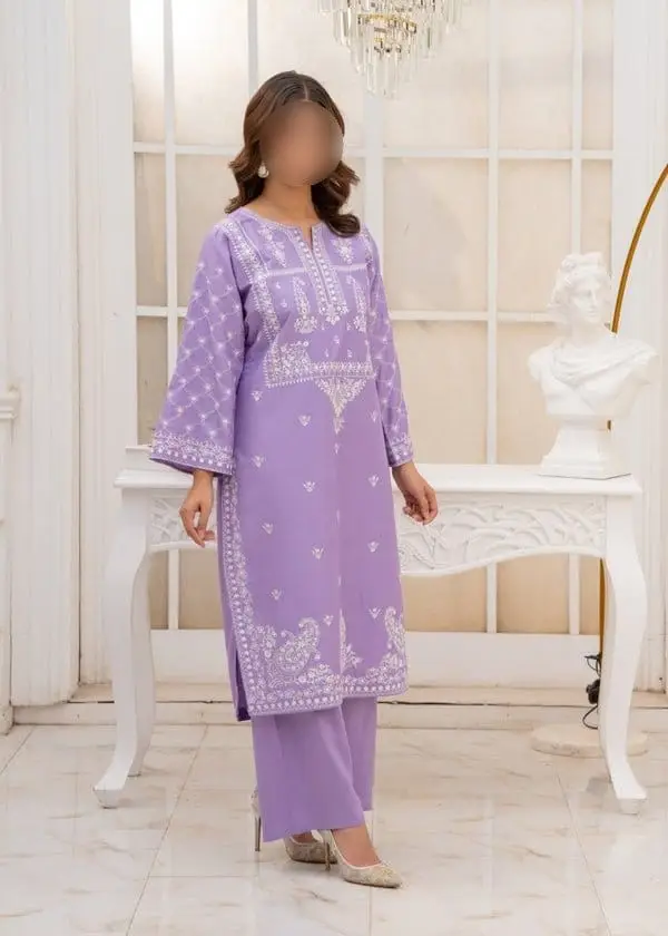 2 Pcs Women's Unstitched Embroidered Suit