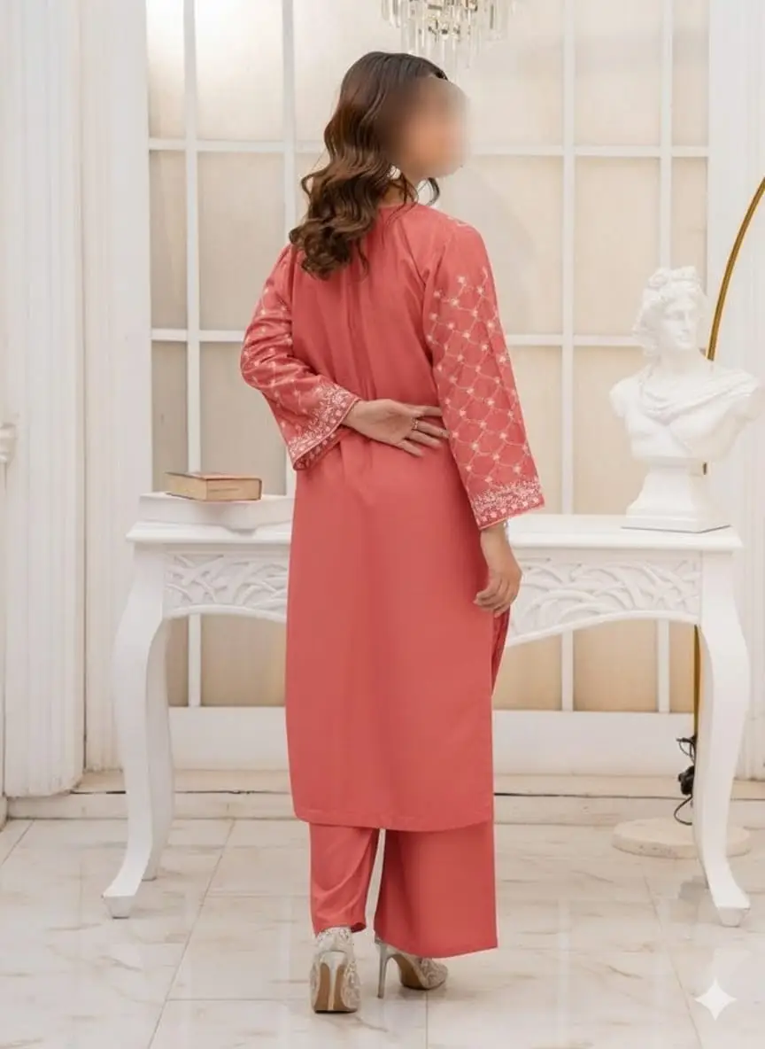 2 Pcs Women's Unstitched Embroidered Suit
