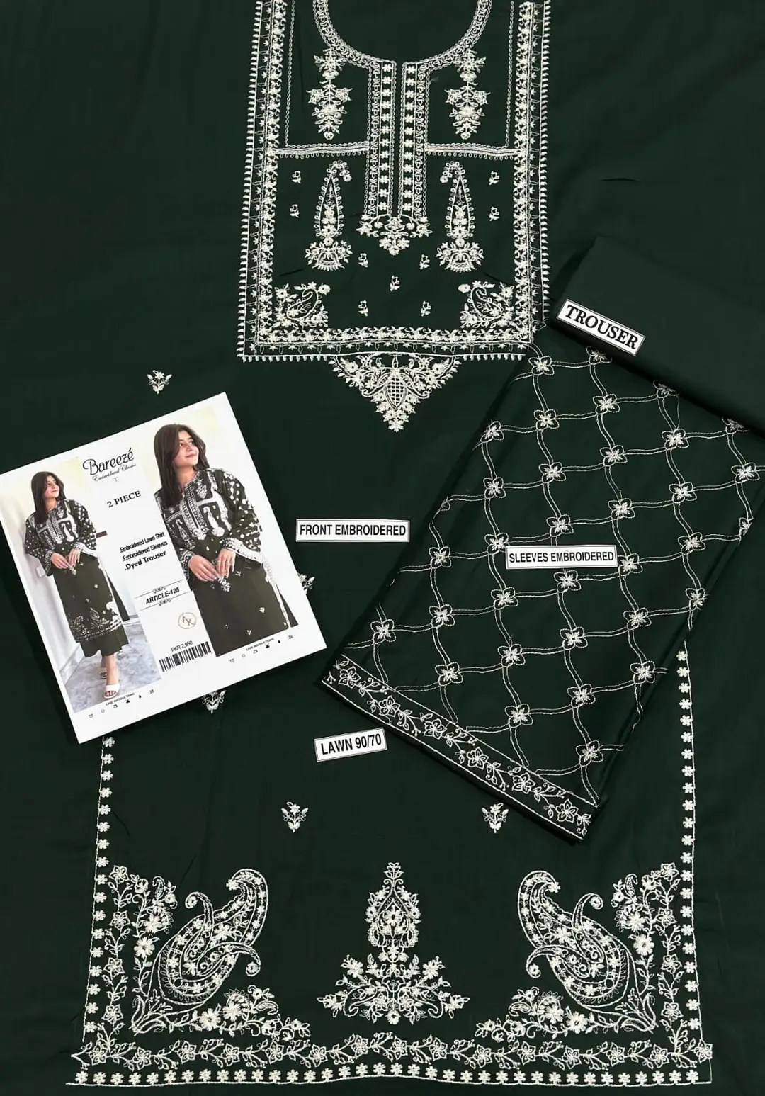 2 Pcs Women's Unstitched Embroidered Suit