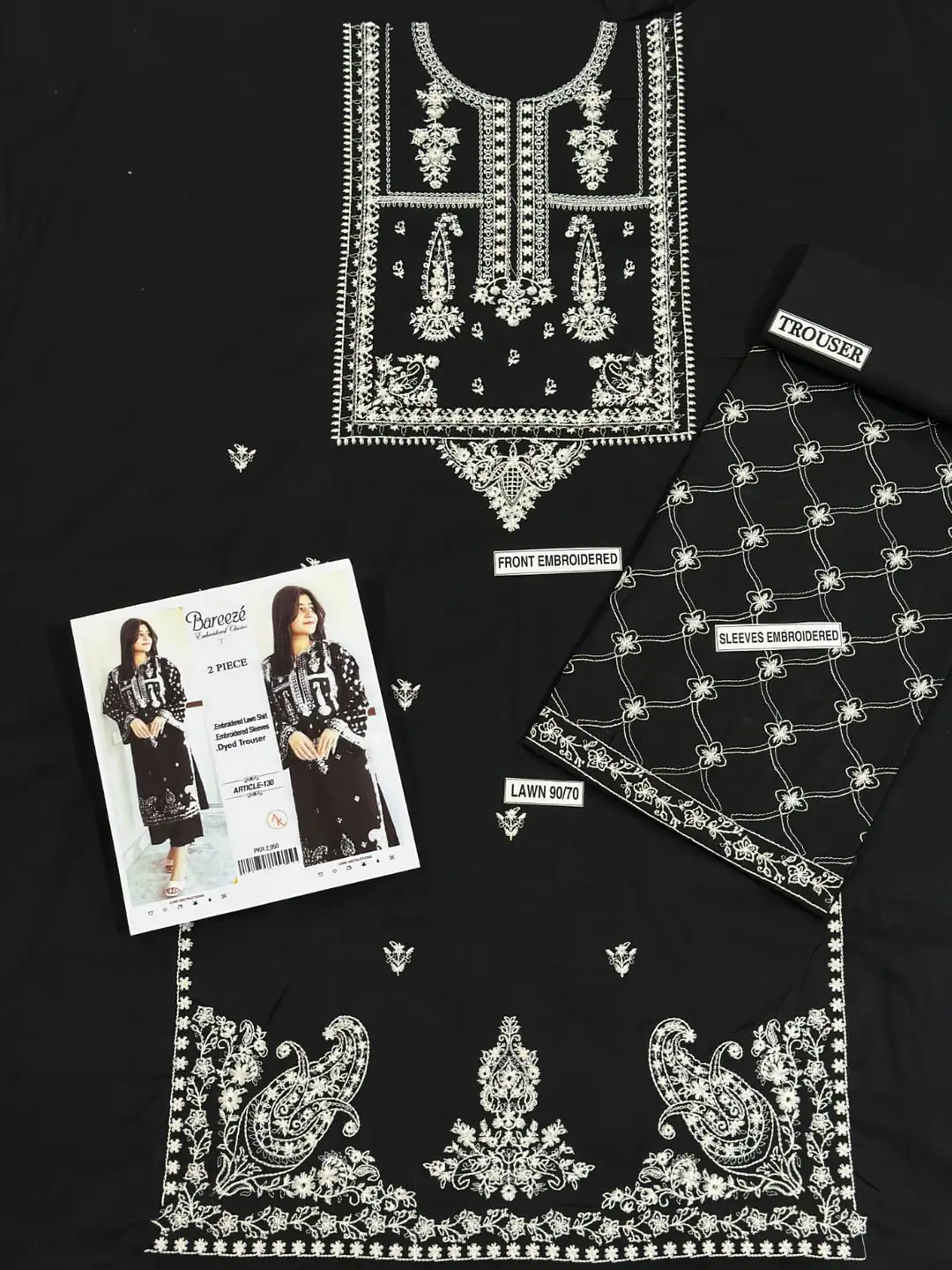 2 Pcs Women's Unstitched Embroidered Suit