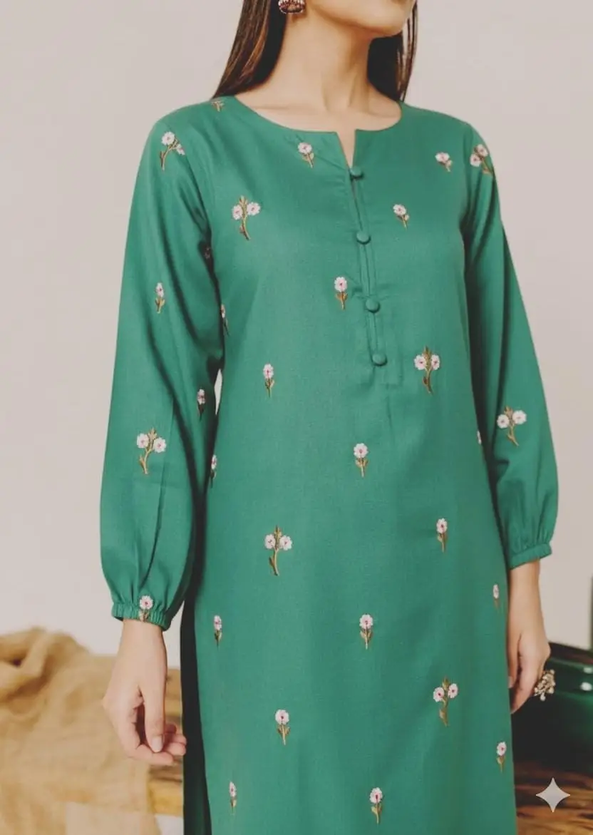 2 Pcs Women's Unstitched Embroidered Suit