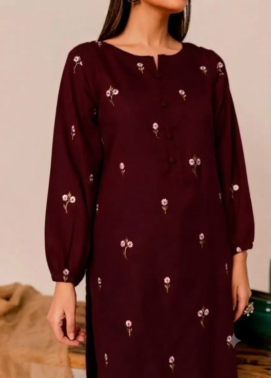 2 Pcs Women's Unstitched Embroidered Suit
