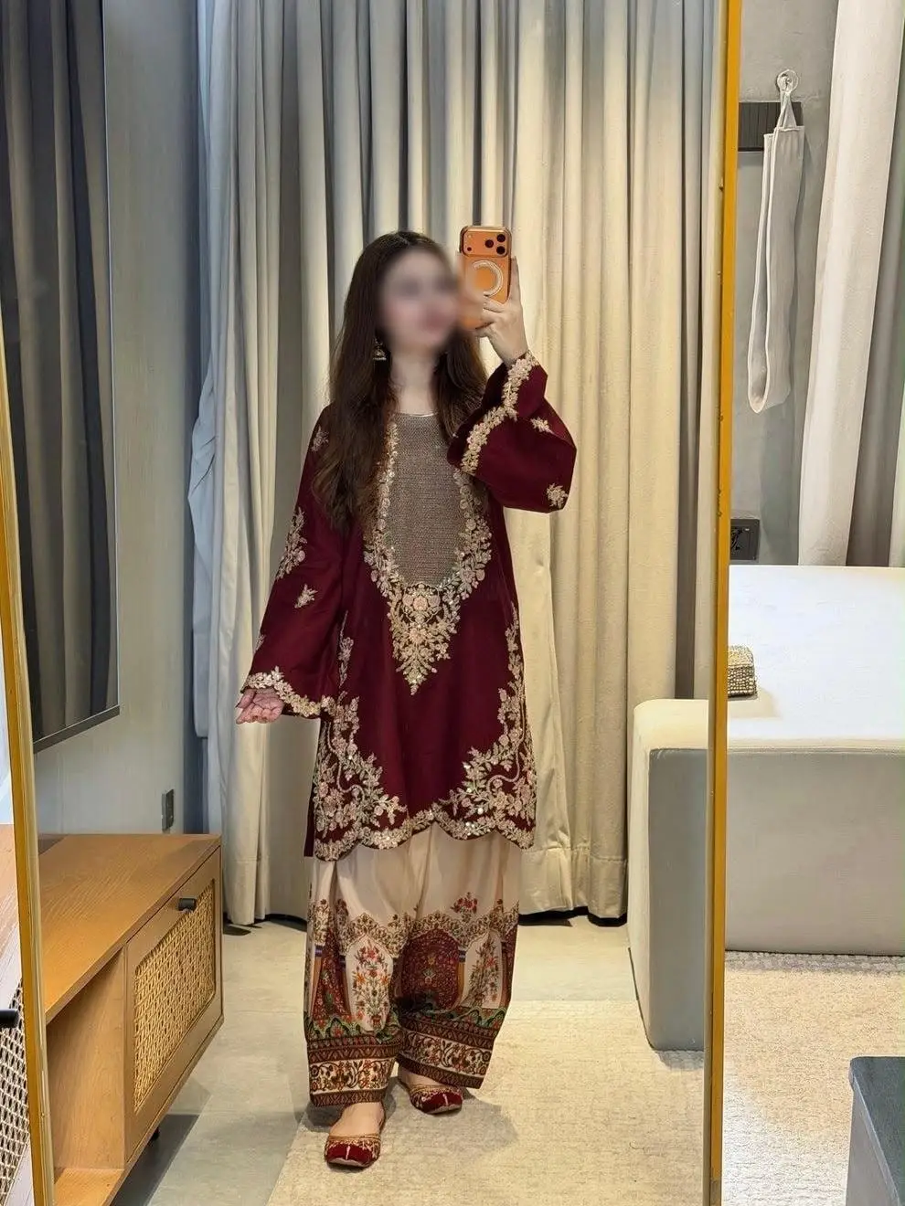 2 Pcs Women's Unstitched Printed Embroidered Suit