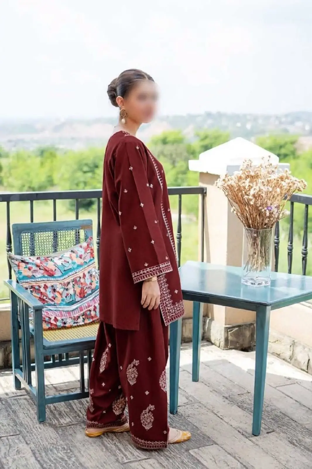 2 Pcs Women's Unstitched Embroidered Suit