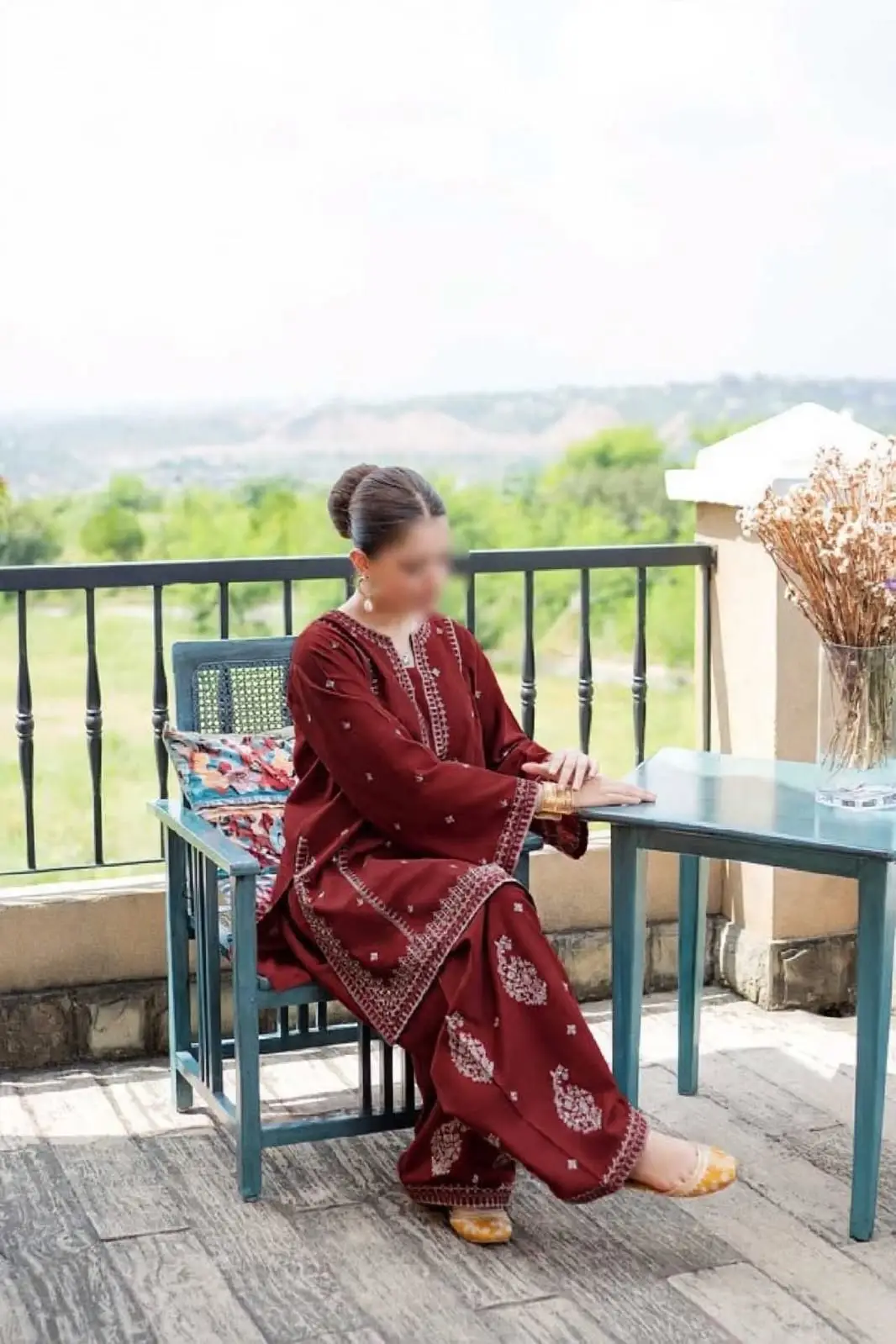 2 Pcs Women's Unstitched Embroidered Suit