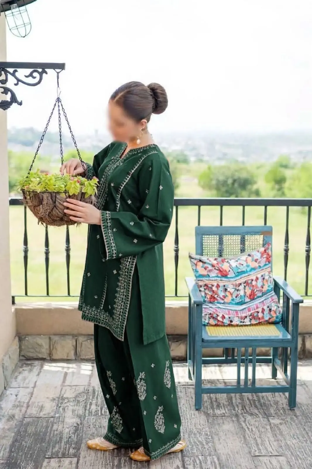 2 Pcs Women's Unstitched Embroidered Suit