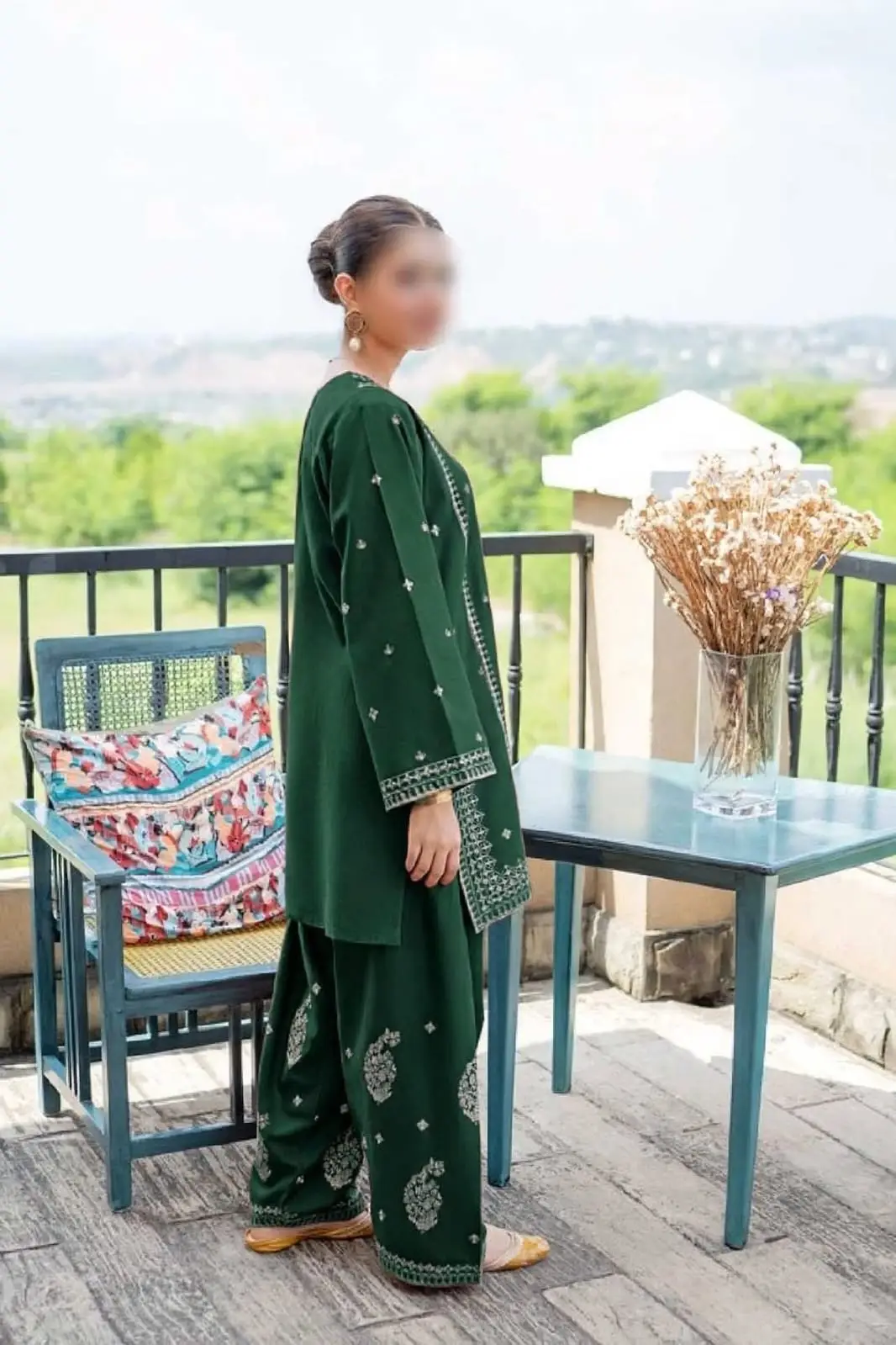 2 Pcs Women's Unstitched Embroidered Suit
