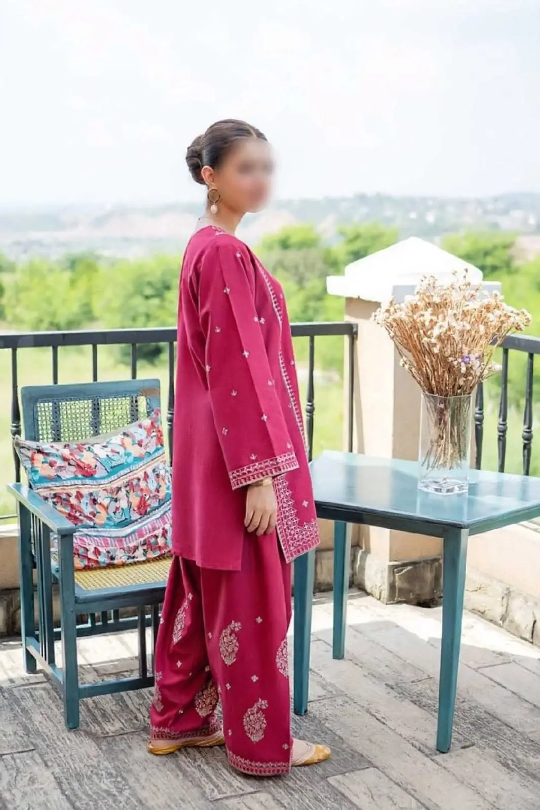2 Pcs Women's Unstitched Embroidered Suit