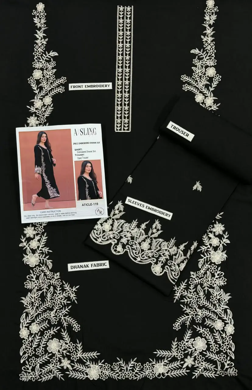 2 Pcs Women's Unstitched Embroidered Suit