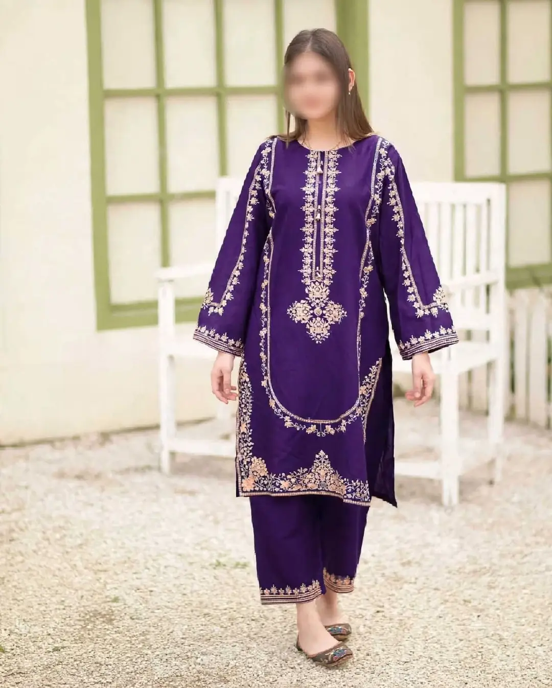 2 Pcs Women's Unstitched Embroidered Suit