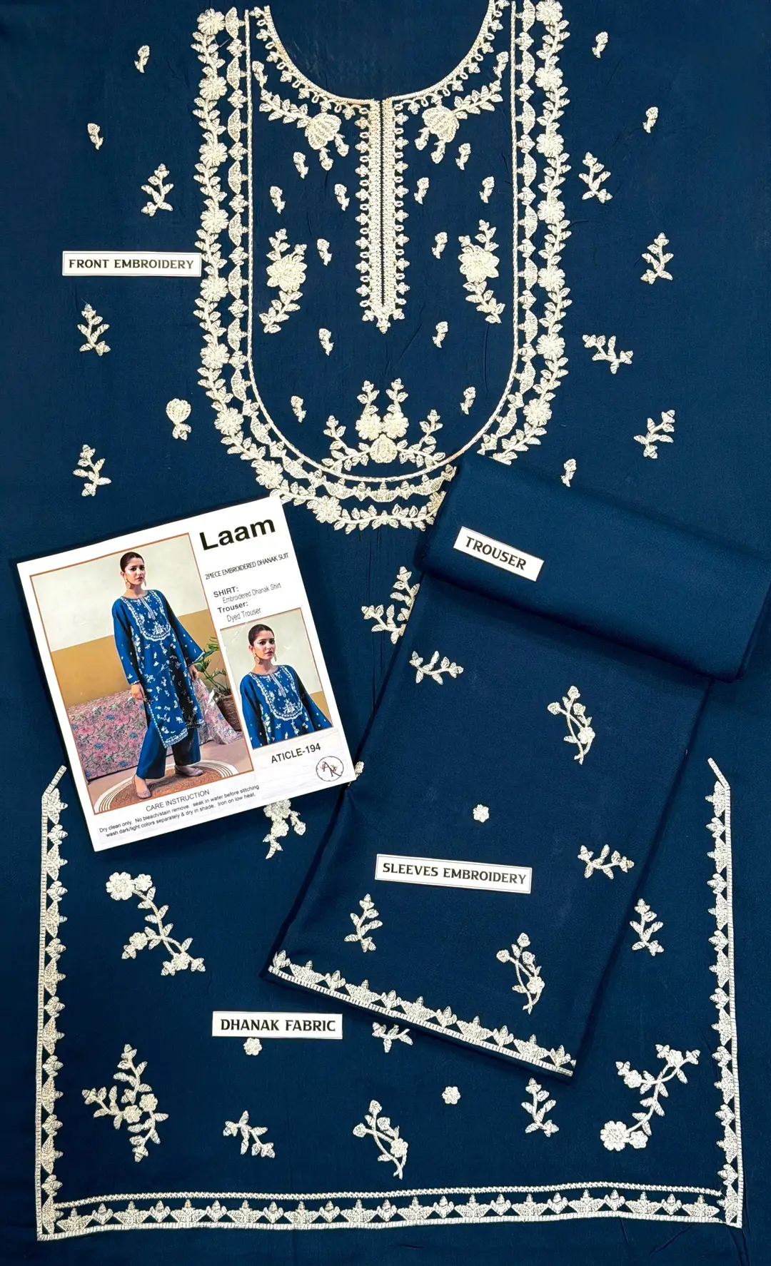 2 Pcs Women's Unstitched Embroidered Suit