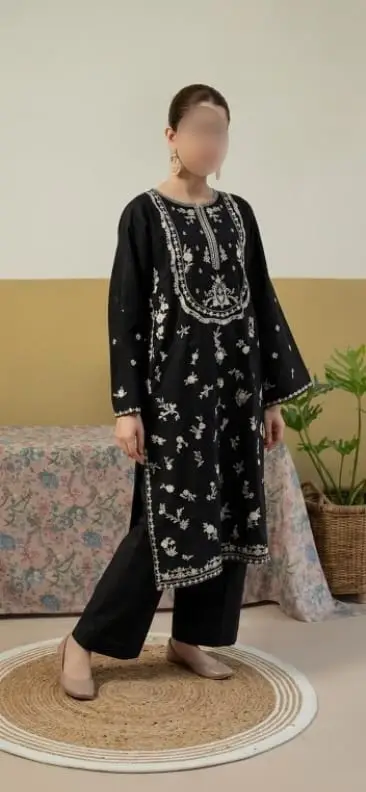 2 Pcs Women's Unstitched Embroidered Suit
