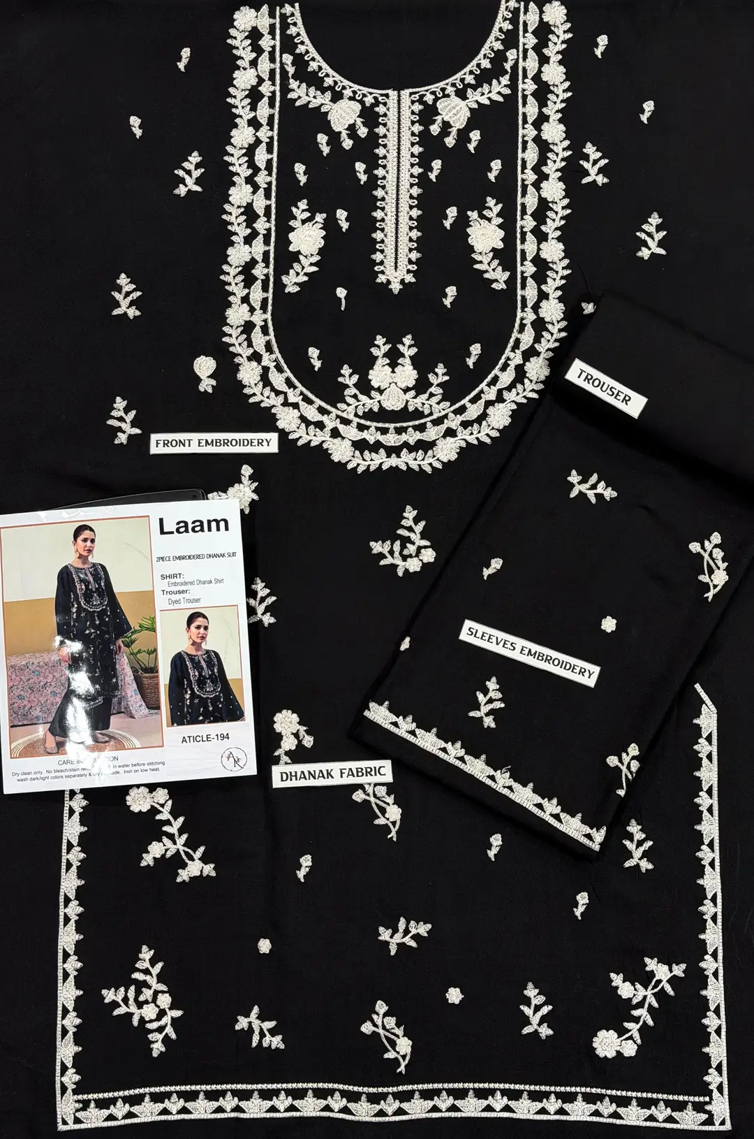 2 Pcs Women's Unstitched Embroidered Suit
