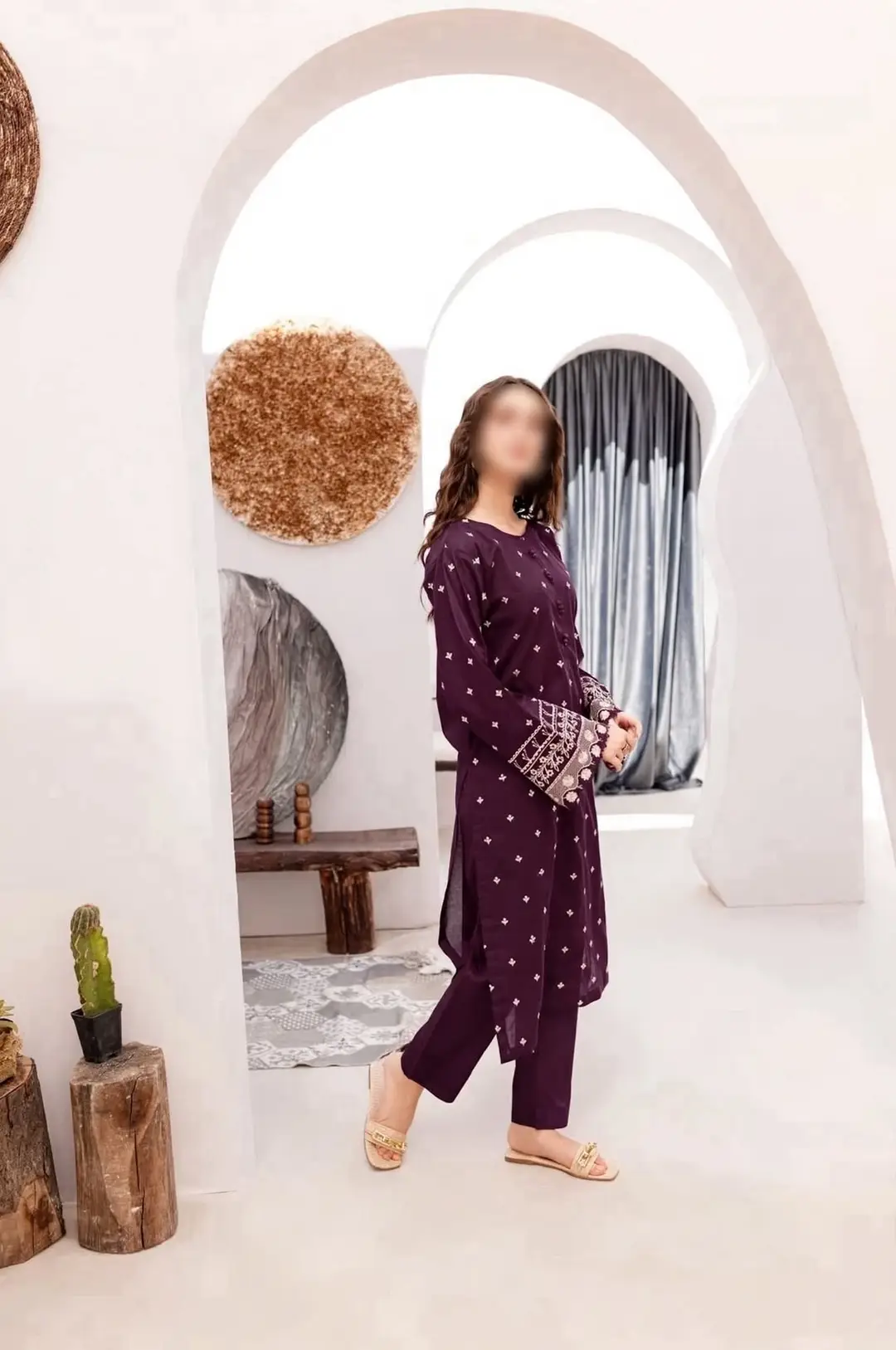 2 Pcs Women's Unstitched Embroidered Suit
