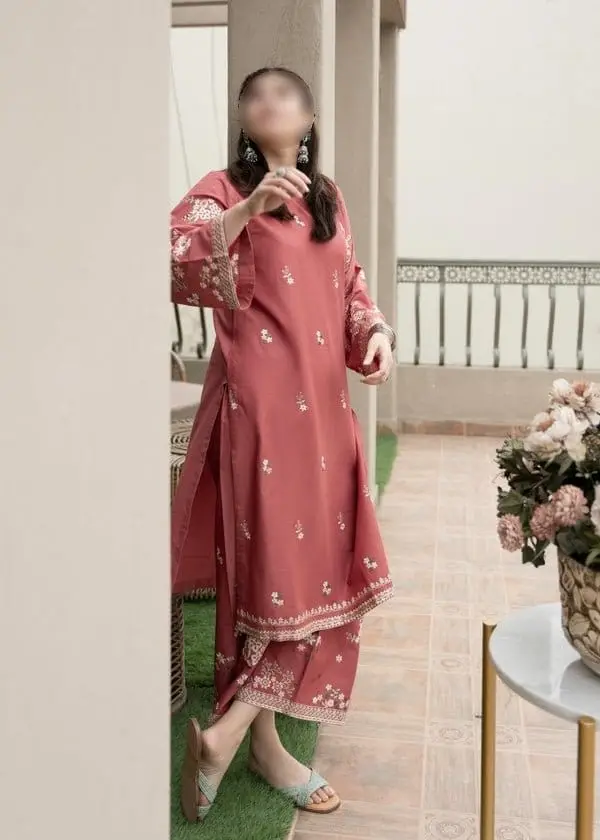 2 Pcs Women's Unstitched Embroidered Suit