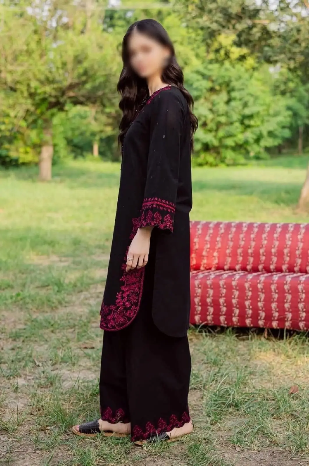 2 Pcs Women's Unstitched Embroidered Suit