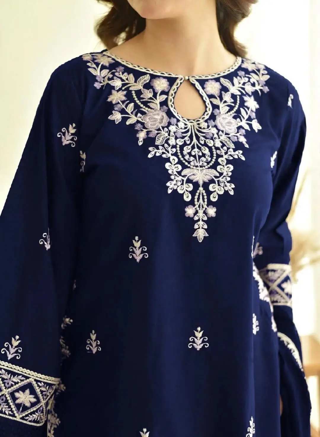 2 Pcs Women's Unstitched Embroidered Suit