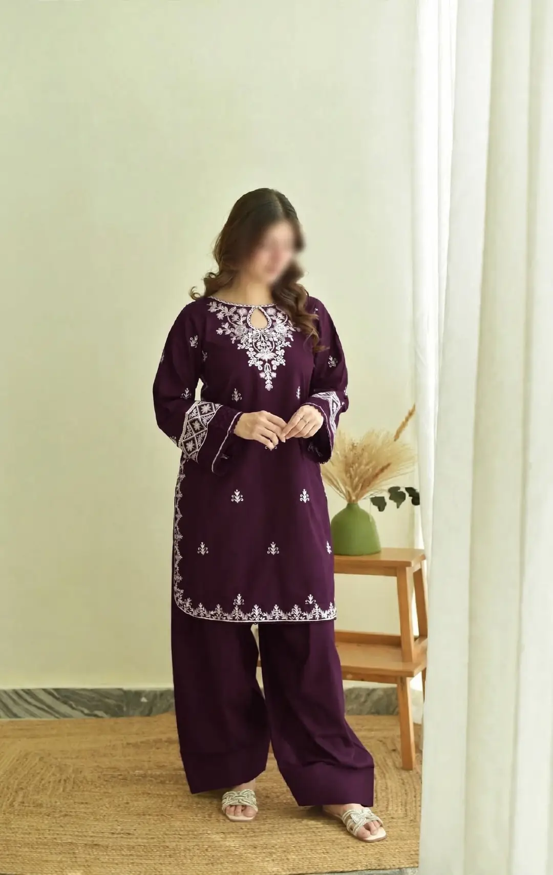 2 Pcs Women's Unstitched Embroidered Suit