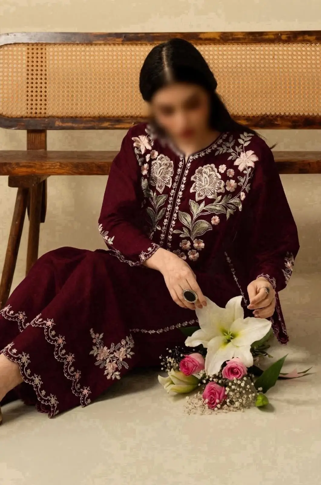 2 Pcs Women's Unstitched Embroidered Suit