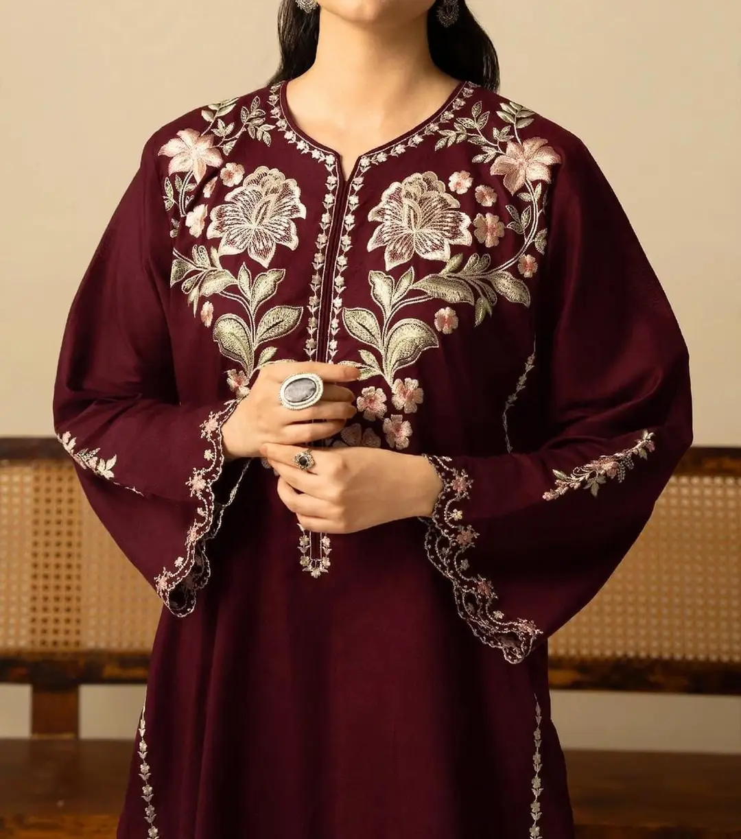 2 Pcs Women's Unstitched Embroidered Suit