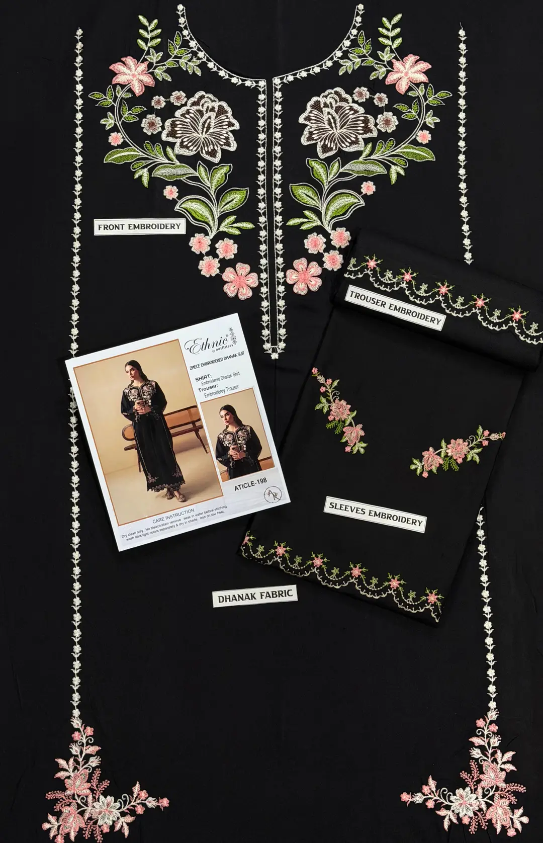 2 Pcs Women's Unstitched Embroidered Suit