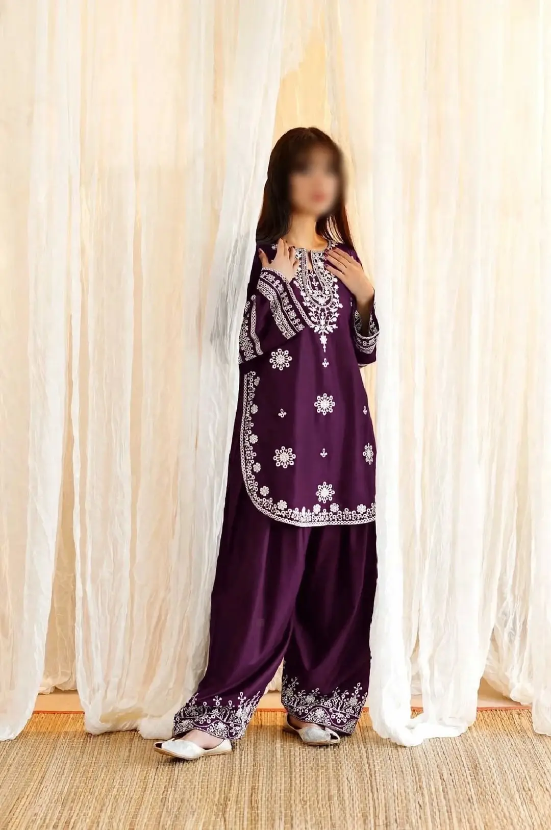 2 Pcs Women's Unstitched Embroidered Suit