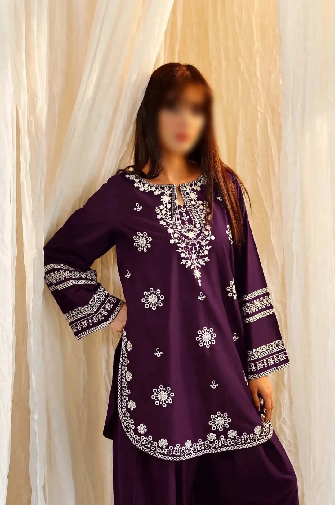 2 Pcs Women's Unstitched Embroidered Suit