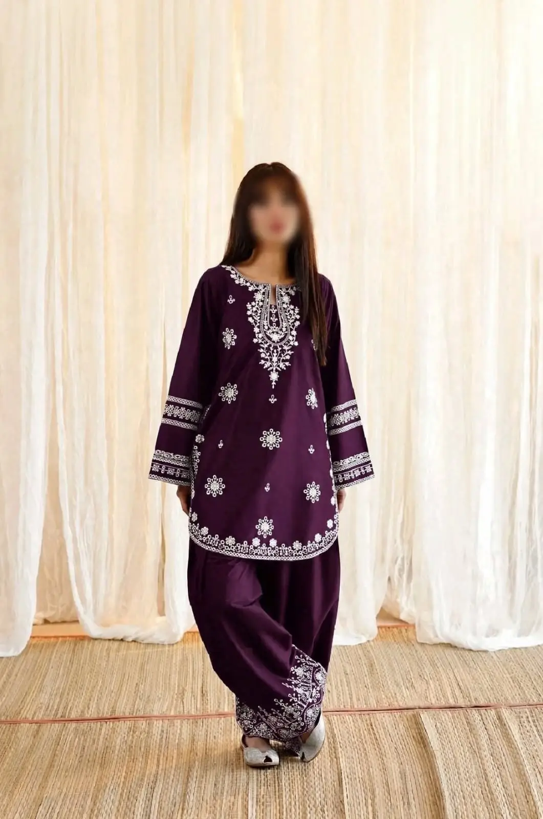 2 Pcs Women's Unstitched Embroidered Suit