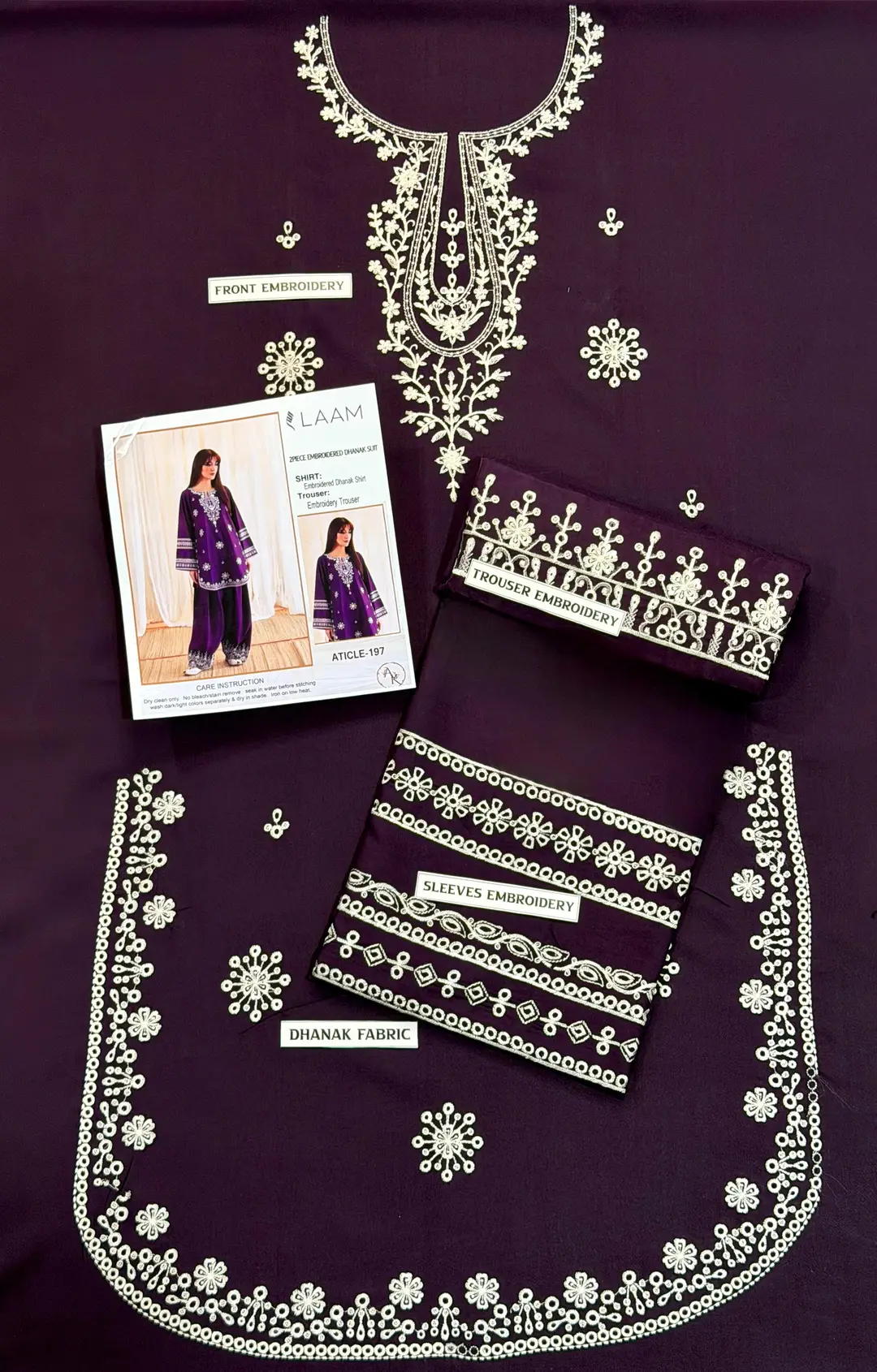 2 Pcs Women's Unstitched Embroidered Suit