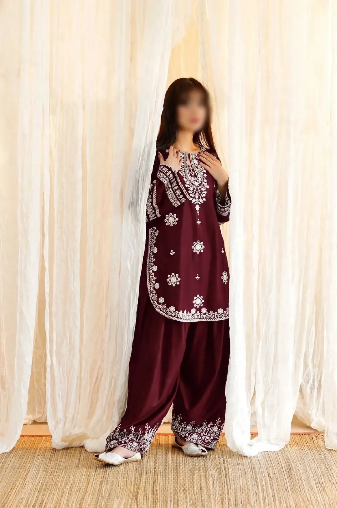 2 Pcs Women's Unstitched Embroidered Suit