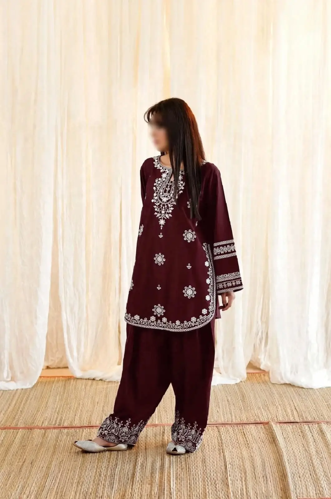 2 Pcs Women's Unstitched Embroidered Suit
