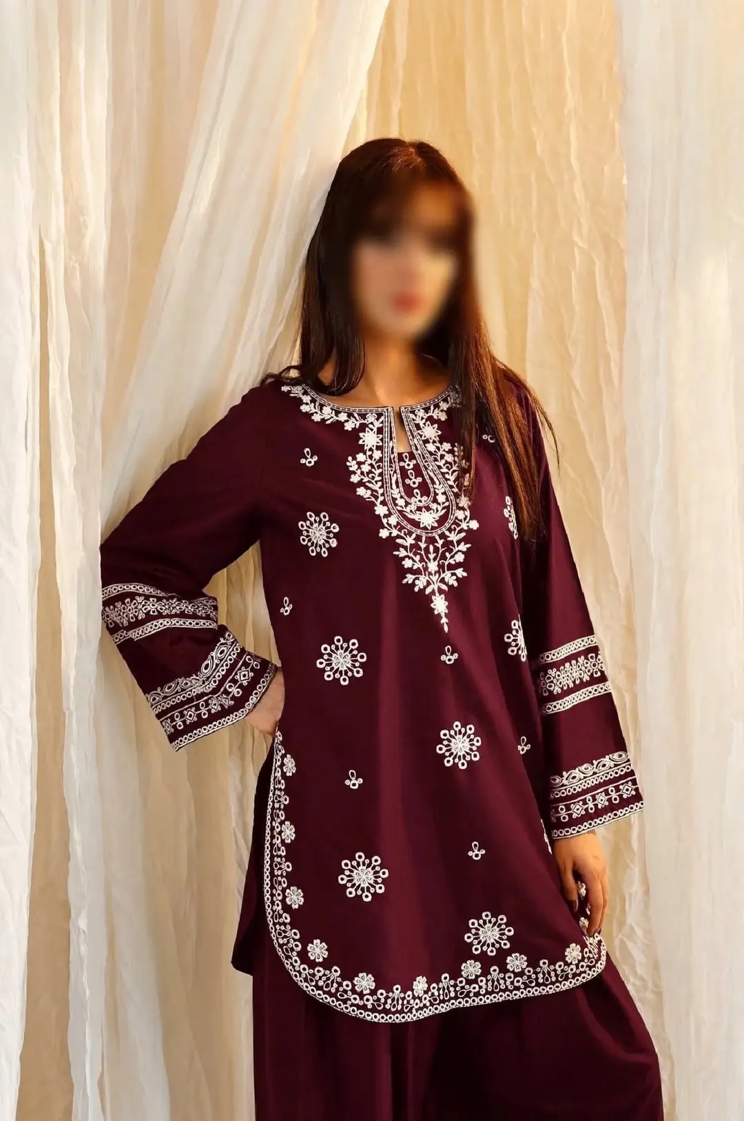 2 Pcs Women's Unstitched Embroidered Suit