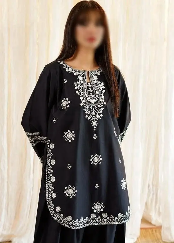 2 Pcs Women's Unstitched Embroidered Suit