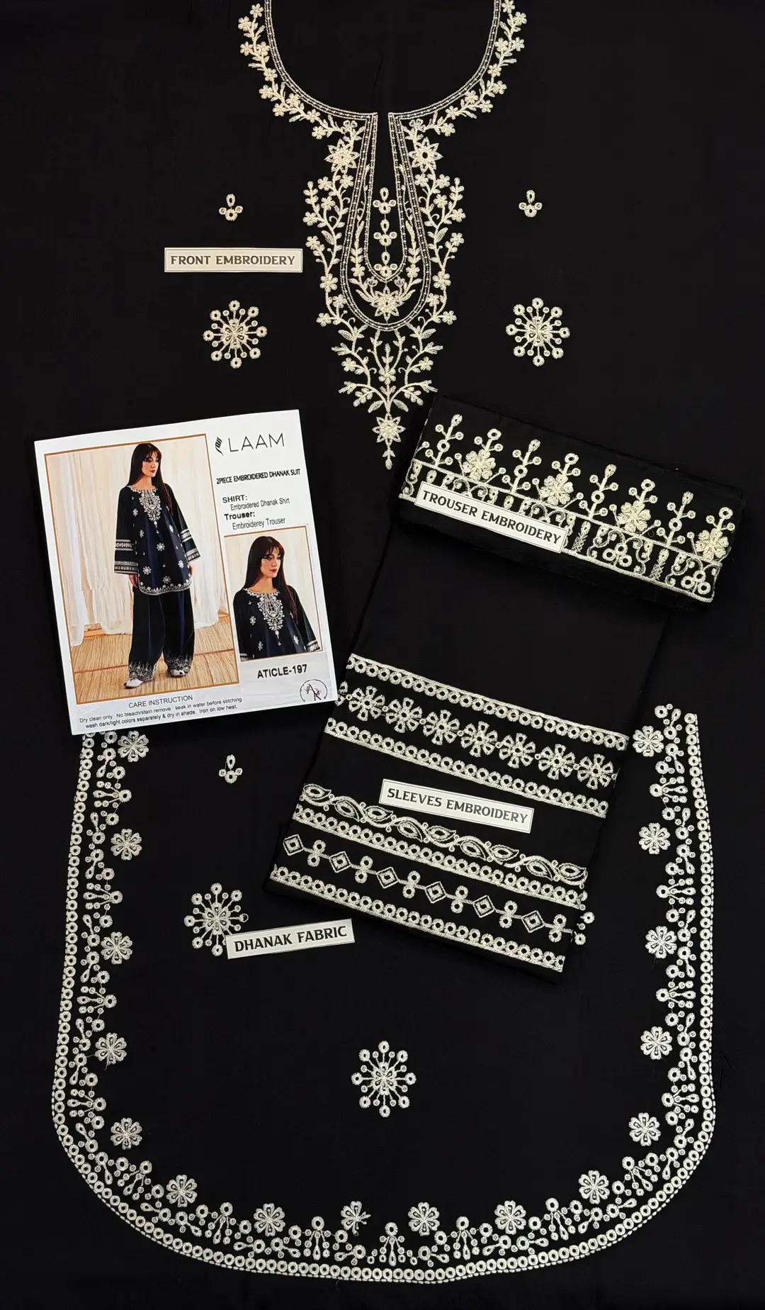 2 Pcs Women's Unstitched Embroidered Suit