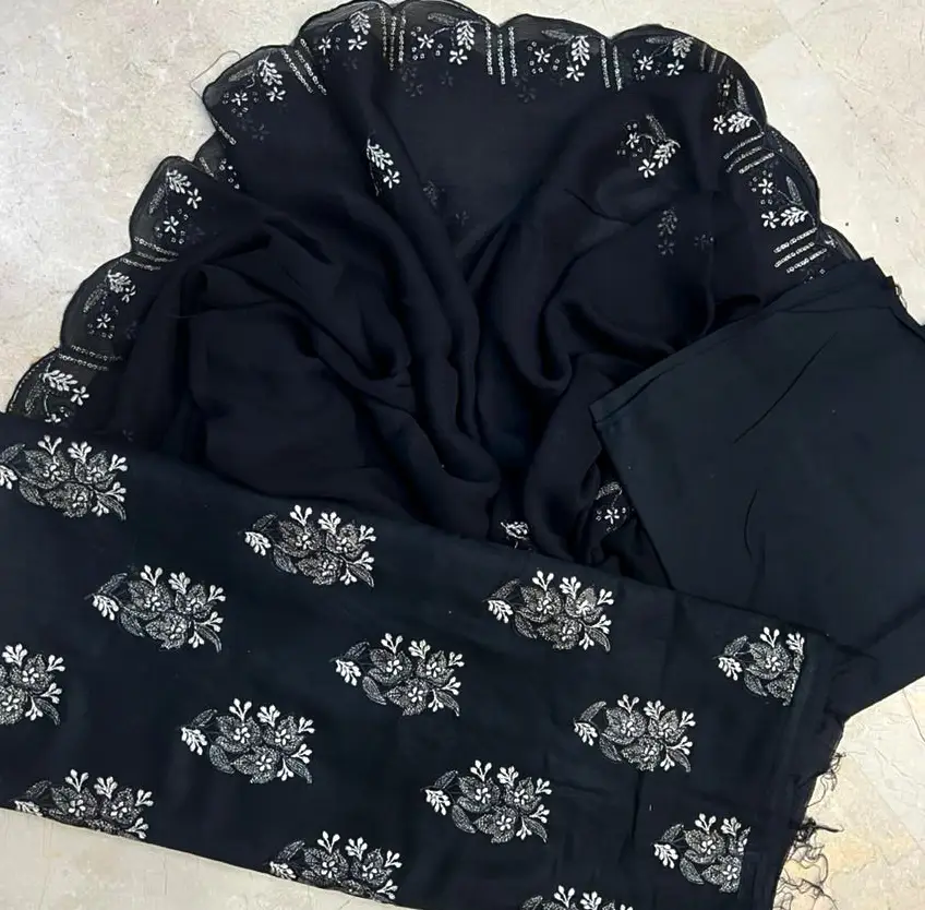 3-Piece Unstitched Embroidered Linen