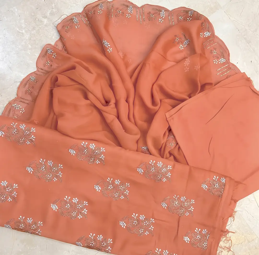 3-Piece Unstitched Embroidered Linen