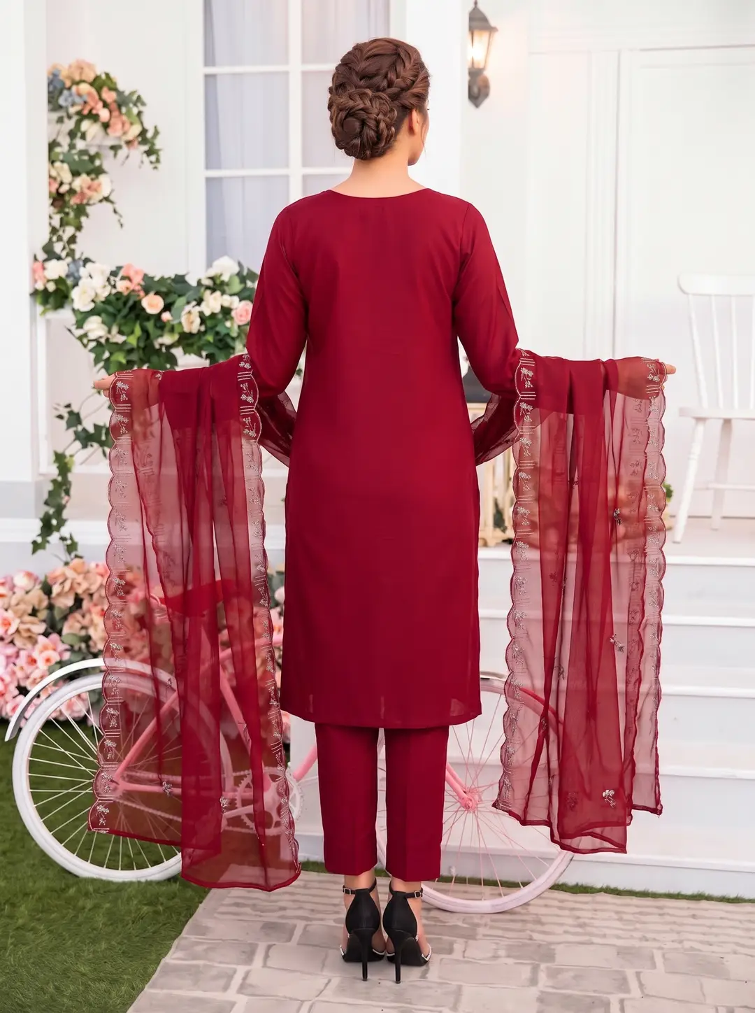 3-Piece Unstitched Embroidered Linen