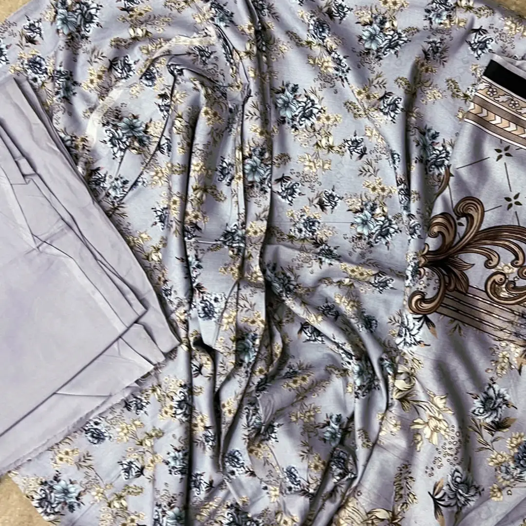 3 Pcs Women's Unstitched Printed Suit