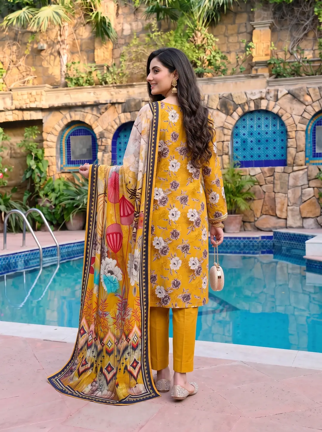 3 Pcs Women's Unstitched Printed linen Suit