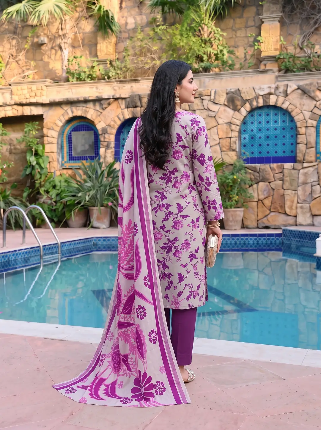 3 Pcs Women's Unstitched Printed linen Suit