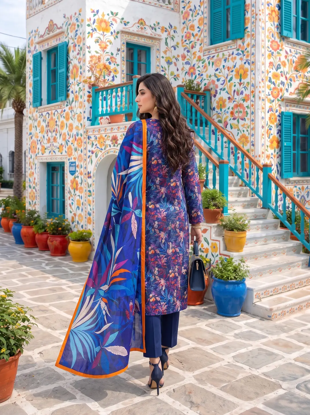 3 Pcs Women's Unstitched Printed linen Suit