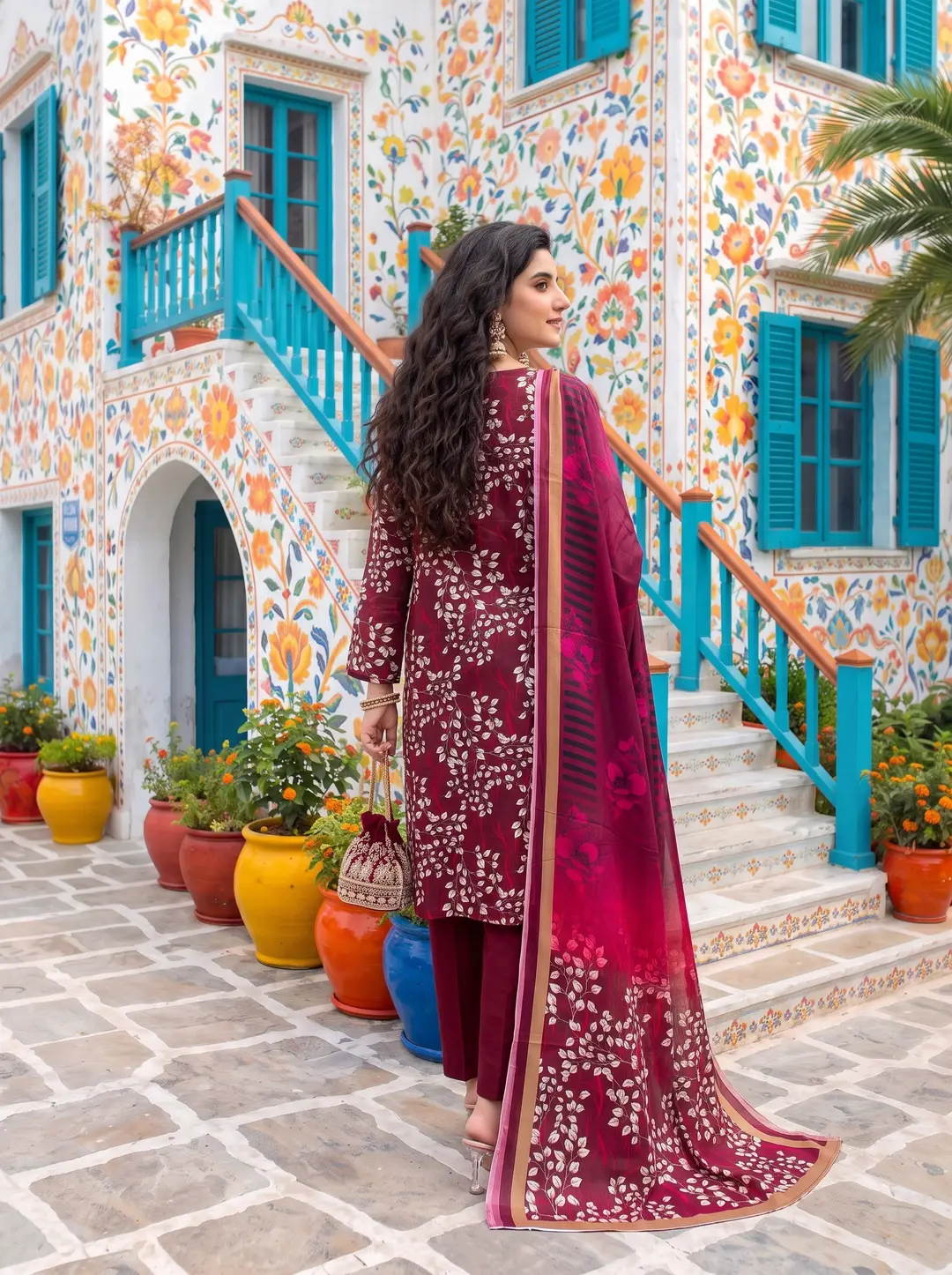 3 Pcs Women's Unstitched Printed linen Suit