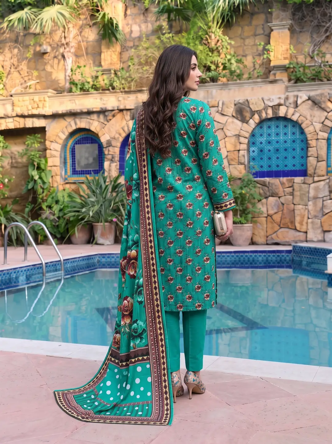 3 Pcs Women's Unstitched Printed linen Suit