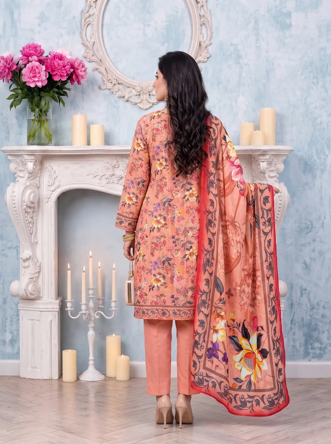3 Pcs Women's Unstitched Printed linen Suit