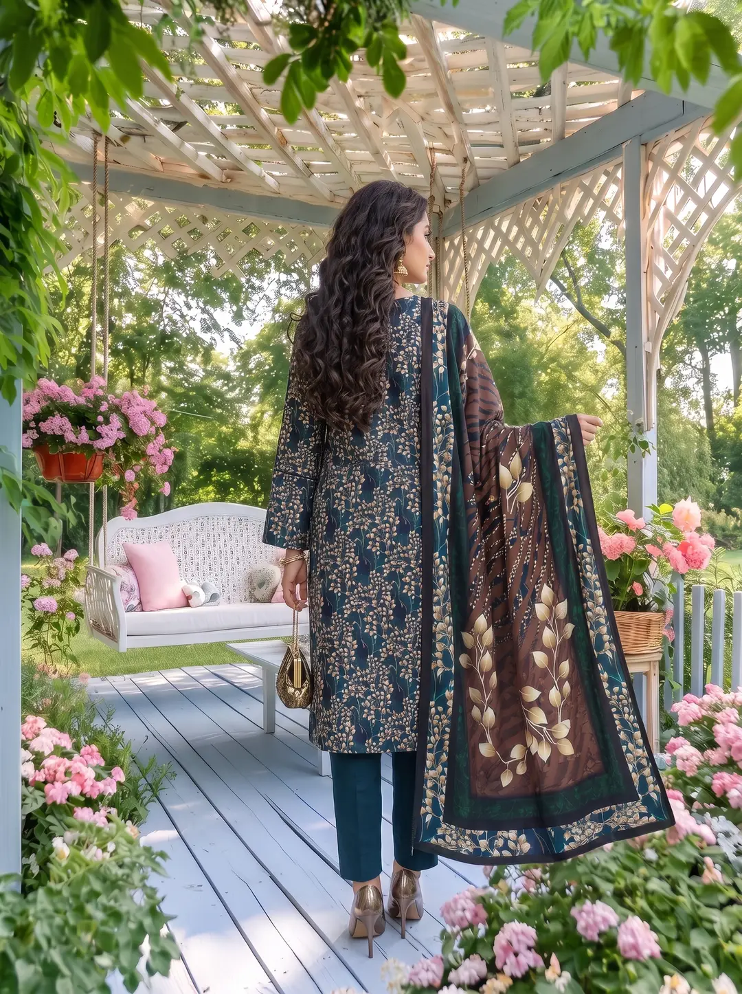 3 Pcs Women's Unstitched Printed linen Suit