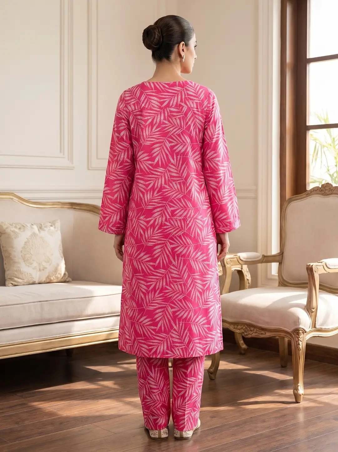 2 Pcs Women's Unstitched Printed Suit