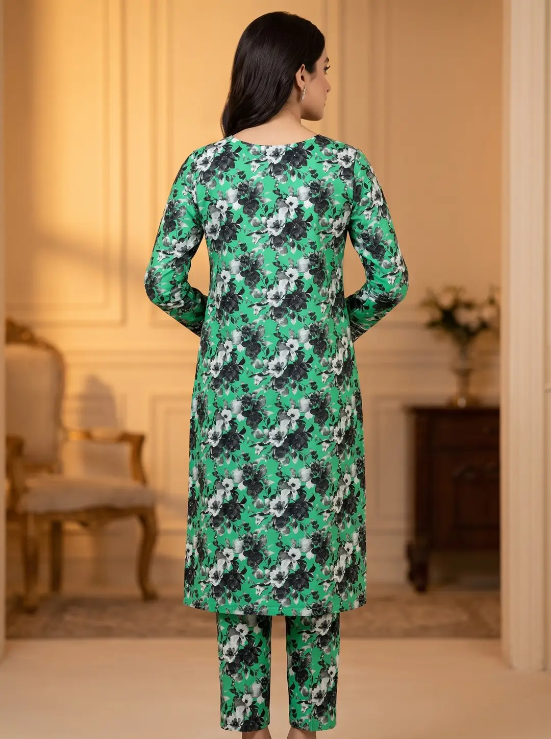 2 Pcs Women's Unstitched Printed Suit