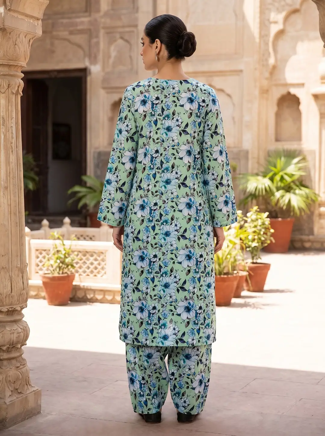 2 Pcs Women's Unstitched Printed Suit