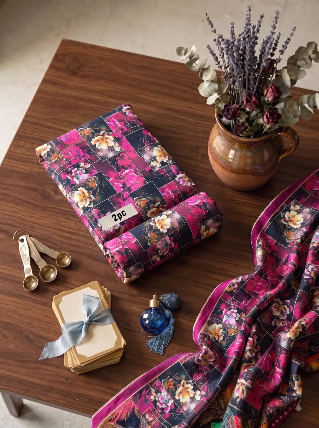 2 Pcs Women's Unstitched Printed Suit
